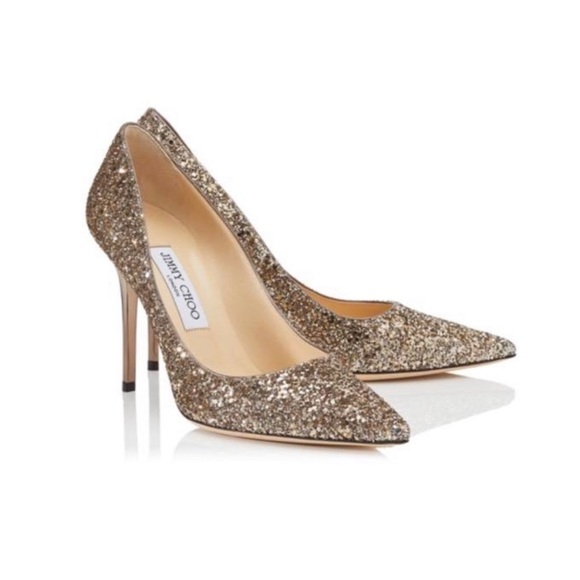 Authentic gold jimmy choo sparkly shoe 38.5 - Picture 1 of 6